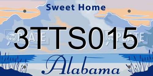 3TTS015 Alabama License Plate