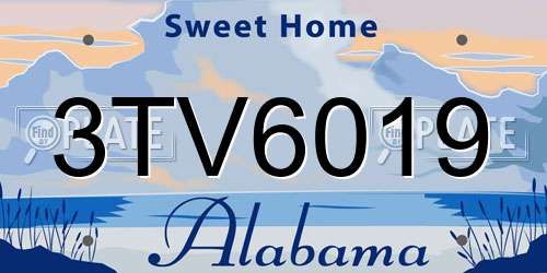 3TV6019 Alabama License Plate