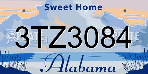 3TZ3084 Alabama License Plate