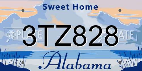 3TZ828 Alabama License Plate