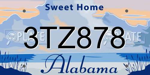 3TZ878 Alabama License Plate