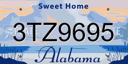 3TZ9695 Alabama License Plate