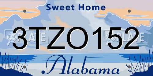 3TZO152 Alabama License Plate
