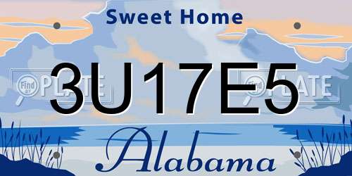 3U17E5 Alabama License Plate