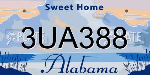 3UA388 Alabama License Plate