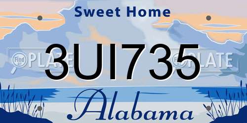 3UI735 Alabama License Plate