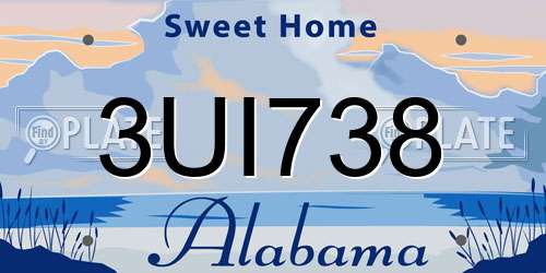 3UI738 Alabama License Plate