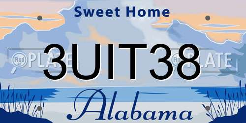 3UIT38 Alabama License Plate
