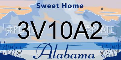 3V10A2 Alabama License Plate