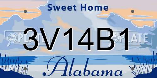 3V14B1 Alabama License Plate