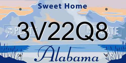 3V22Q8 Alabama License Plate