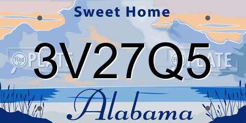 3V27Q5 Alabama License Plate