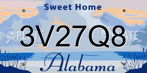 3V27Q8 Alabama License Plate