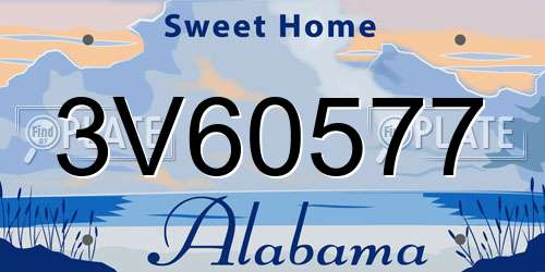 3V60577 Alabama License Plate