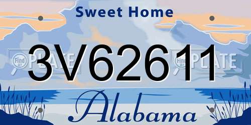 3V62611 Alabama License Plate