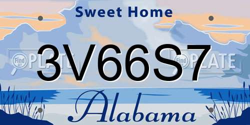 3V66S7 Alabama License Plate
