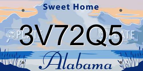 3V72Q5 Alabama License Plate