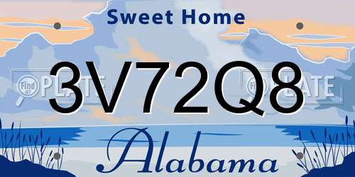 3V72Q8 Alabama License Plate