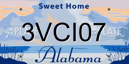 3VCI07 Alabama License Plate