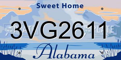 3VG2611 Alabama License Plate