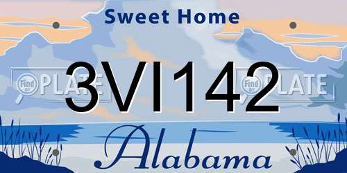 3VI142 Alabama License Plate