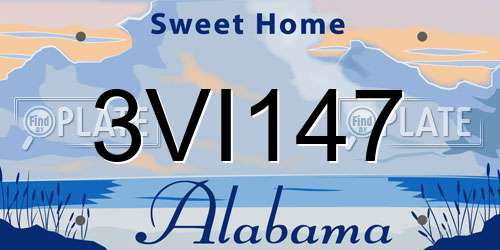 3VI147 Alabama License Plate
