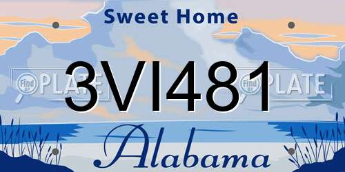 3VI481 Alabama License Plate