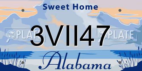 3VII47 Alabama License Plate
