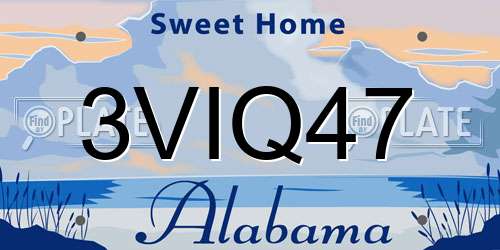 3VIQ47 Alabama License Plate