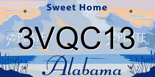 3VQC13 Alabama License Plate