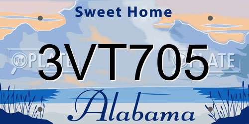 3VT705 Alabama License Plate