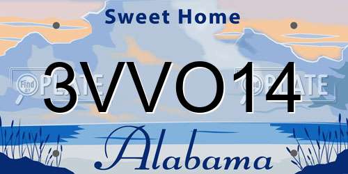 3VVO14 Alabama License Plate