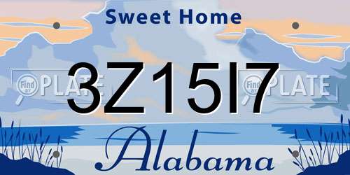 3Z15I7 Alabama License Plate