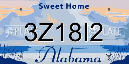 3Z18I2 Alabama License Plate