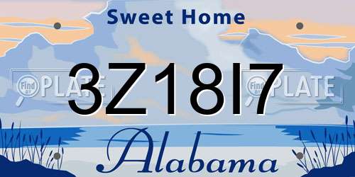 3Z18I7 Alabama License Plate