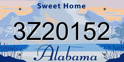 3Z20152 Alabama License Plate