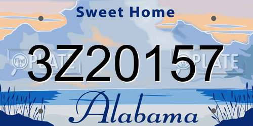 3Z20157 Alabama License Plate