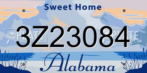 3Z23084 Alabama License Plate