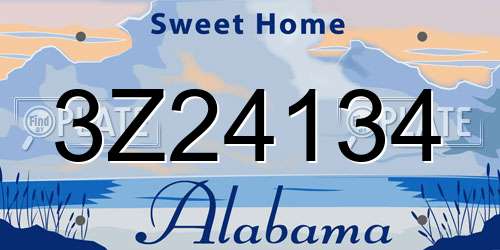 3Z24134 Alabama License Plate