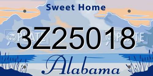3Z25018 Alabama License Plate