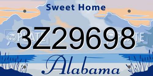 3Z29698 Alabama License Plate