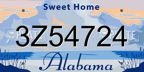 3Z54724 Alabama License Plate