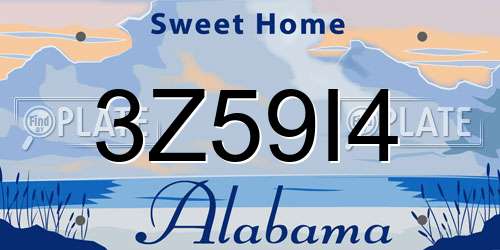 3Z59I4 Alabama License Plate