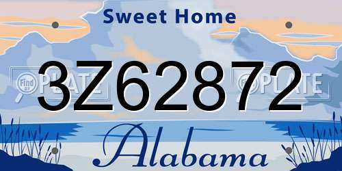 3Z62872 Alabama License Plate