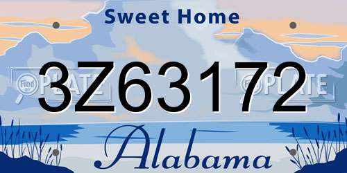 3Z63172 Alabama License Plate