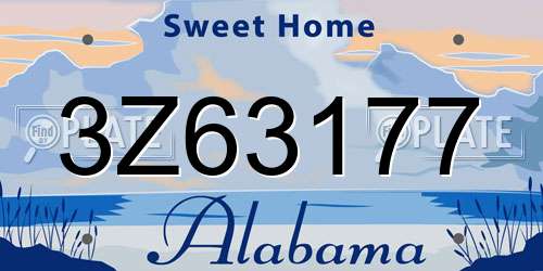 3Z63177 Alabama License Plate