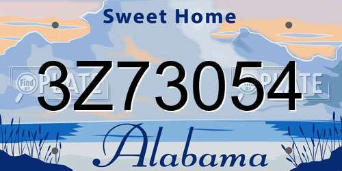 3Z73054 Alabama License Plate