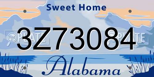 3Z73084 Alabama License Plate
