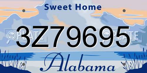 3Z79695 Alabama License Plate