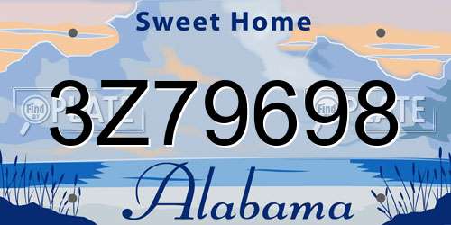 3Z79698 Alabama License Plate
